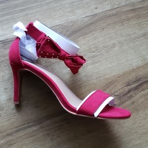 Red Bow Ankle Heels